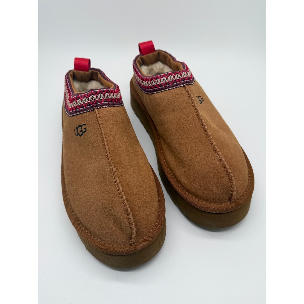 UGG Tasman Tazz Platform Slippers Women 8 Chestnut Suede Slip On Clog - Picture 6 of 9